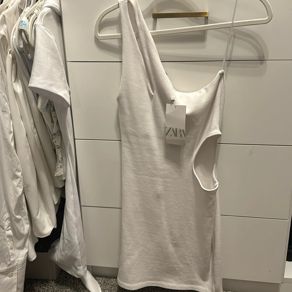 White Zara cut out dress